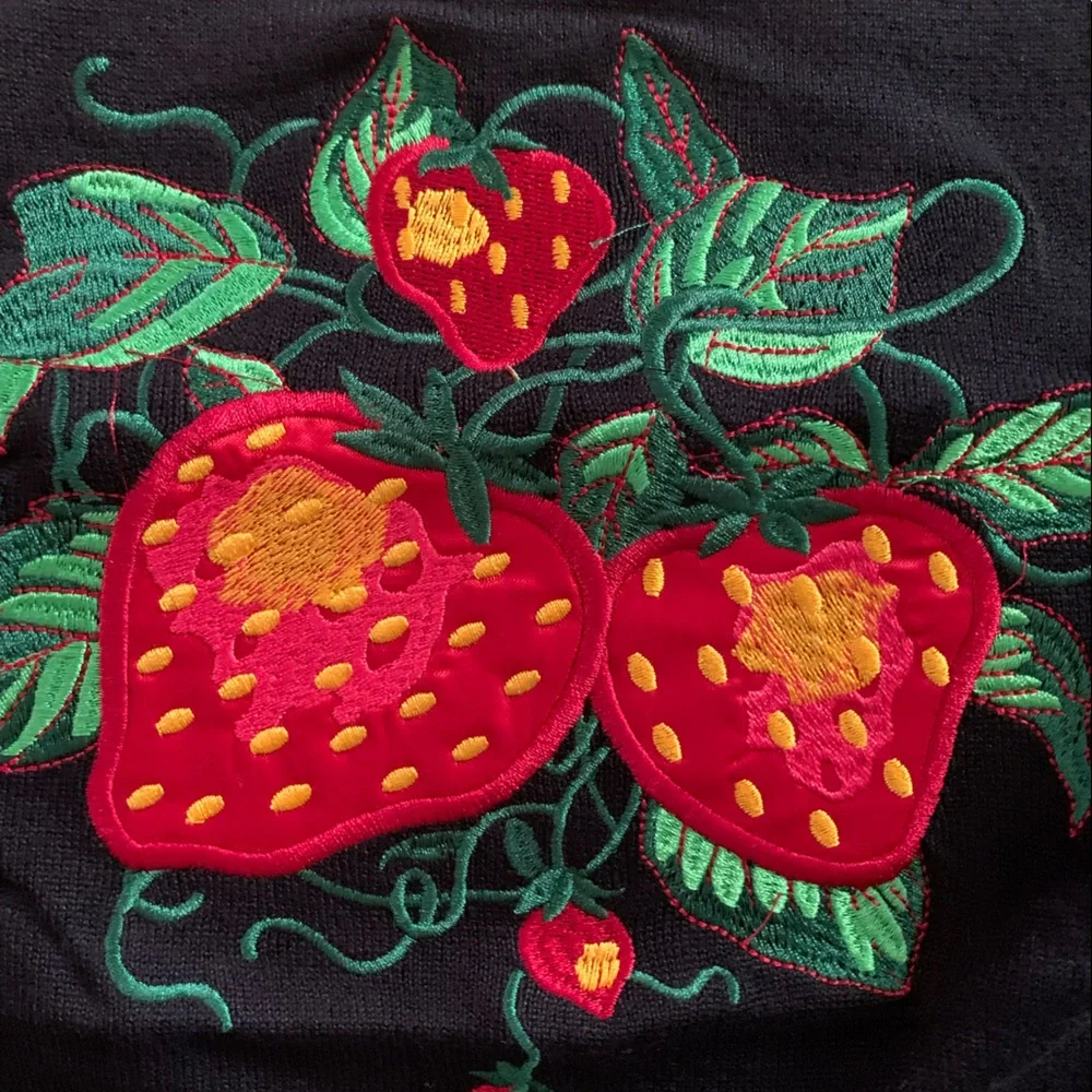 🍓Banned Retro Strawberry 🍓 Fields Knit Vintage Top Black - Picture 5 of 9